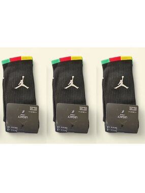 Jordan Socks Air Nike Socks 3 Pairs Everyday ELITE LEGACY CREW Men SIZE LARGE